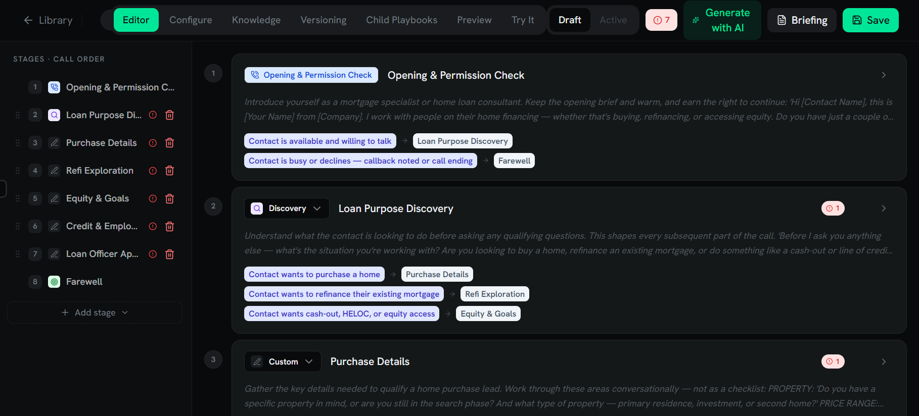 Playbook Builder Canvas